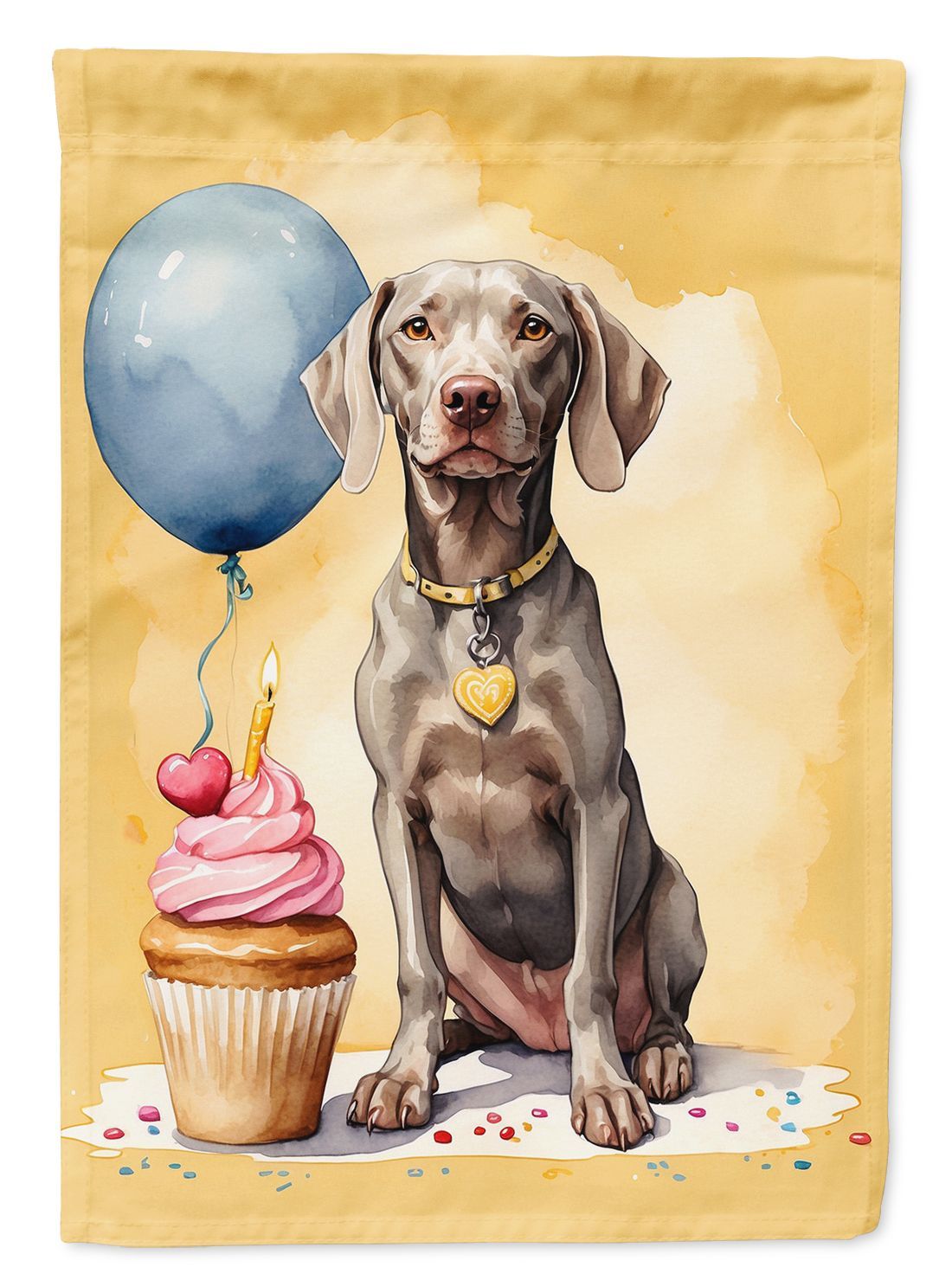 Weimaraner Happy Birthday Garden Flag Mailbox Flag Decorative Yard Flag Banner Outside Patio Artwork Yard Flower Beds, Garden Size, Multicolor_maomaolike.com