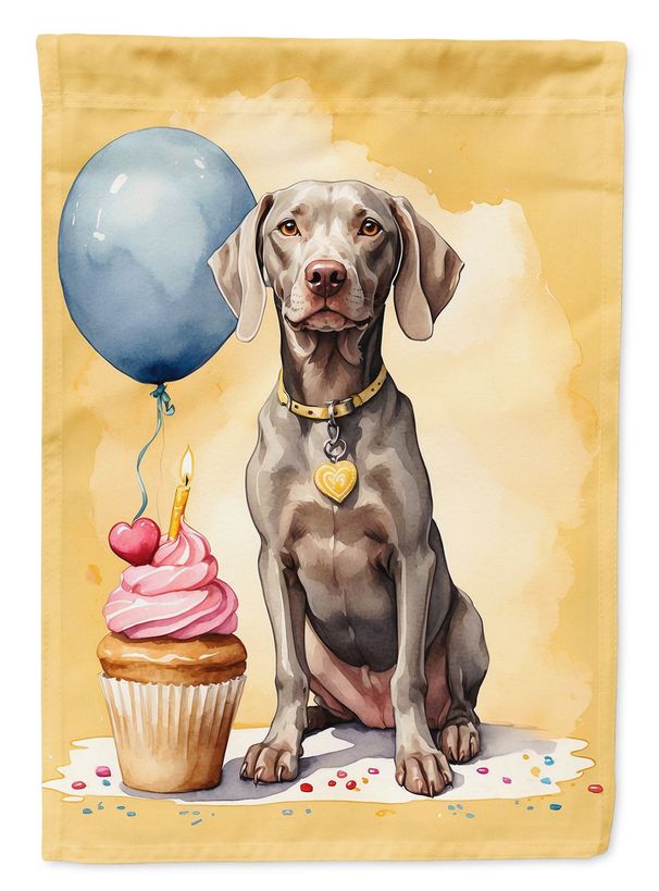 Weimaraner Happy Birthday Garden Flag Mailbox Flag Decorative Yard Flag Banner Outside Patio Artwork Yard Flower Beds, Garden Size, Multicolor_maomaolike.com