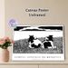 Cow Pasture Themed Painting Poster, Monochrome Minimalist Linocut Poster, Vintage Farm Animal Scene Artwork, Suitable For Living Room, Study And_maomaolike.com
