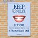Orthodontist Motivational Painting Poster, Minimalist Typographic & Bright Smiling Teeth Poster, Lighthearted Dental Care Reminder Ideal For Dental_maomaolike.com