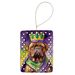 Dogue De Bordeaux King Of Mardi Gras Porcelain Ornament Christmas Tree Hanging Decorations For Home Christmas Holiday, Rectangle, Gift, Multicolor_maomaolike.com