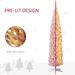 Tall Pre-Lit Slim Noble Fir Artificial Christmas Tree With Warm White LED Lights And Branch Tips, For Christmas Decoration_maomaolike.com