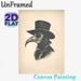 Plague Doctor Painting Poster, Vintage Monochrome Bird-masked Plague Doctor Portrait Poster, Unique Historical Gothic-style Decor Suitable For Home_maomaolike.com