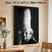 Traditional Elderly Female With Lace Headdress Portrait Painting Poster, Monochrome Vintage Style Poster, Cultural-themed Artwork Ideal For Home Wall_maomaolike.com