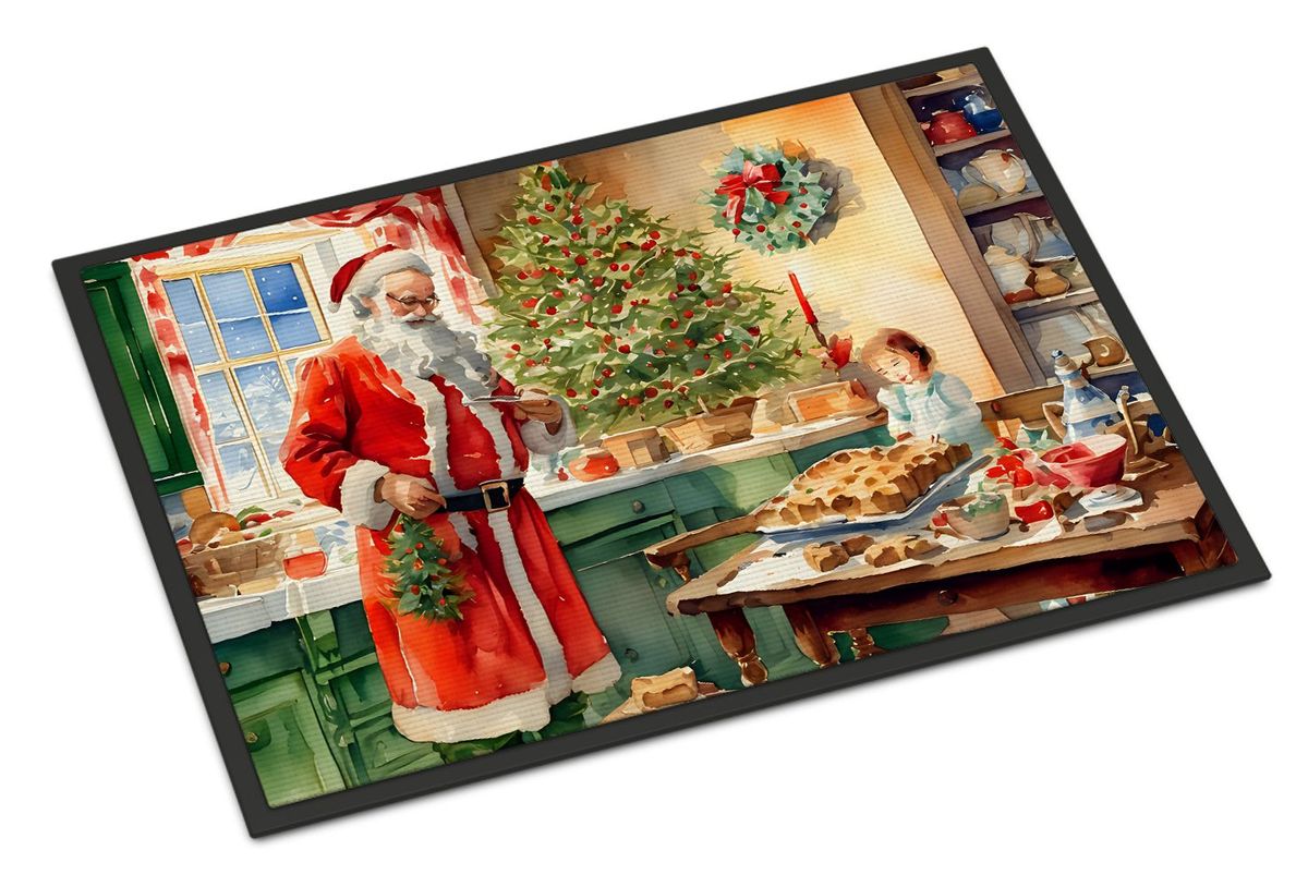 Cookies With Santa Claus Papa Noel Doormat Front Door Mat Indoor Outdoor Rugs For Entryway, Non Slip Washable Low Pile, 24H X 36W_maomaolike.com
