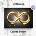 Infinity Symbol Painting Poster, Glittering Golden Sparkling Poster, Elegant Symbolic Decor Ideal For Living Room, Bedroom And Modern Interior Spaces_maomaolike.com