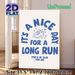 Running Motivational Painting Poster, Minimalist Blue Typographic With Running Shoes Graphic Poster, Inspiring Running Quote Decor Ideal For Home Gym_maomaolike.com