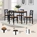 Eco-Friendly Solid Wood Dining Set - Sustainable Home & Restaurant Furniture With Black Metal Accents, Light Brown_maomaolike.com