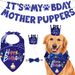 Dog Birthday Party Supplies, Boy Dog Birthday Bandana Set With Cute Dog Bowtie, Scarf, Birthday Banner Balloons And Hat With Numbers For Medium And Extra Large Dogs Pets(Blue)_maomaolike.com