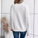 Women's Clothing solid color deep V neck splicing long sleeved women's casual sweatshirt_maomaolike.com