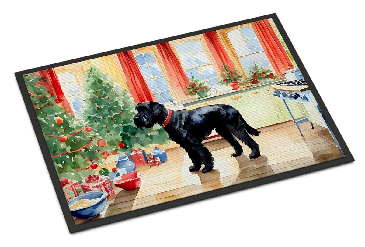 Giant Schnauzer Christmas Cookies Doormat Front Door Mat Indoor Outdoor Rugs For Entryway, Non Slip Washable Low Pile, 24H X 36W_maomaolike.com