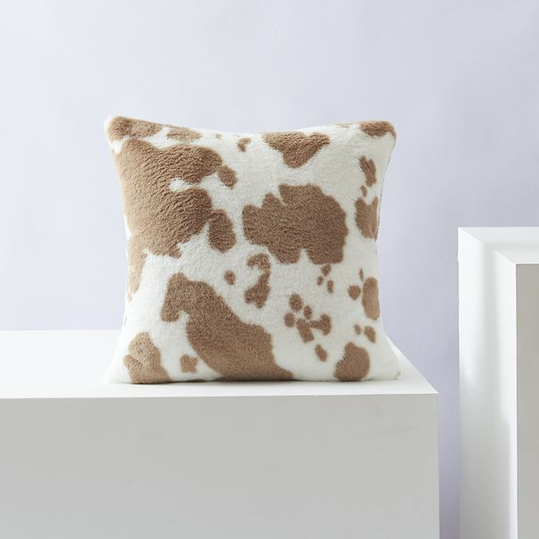 Home Furniture Cow Pattern Plush Double Sided Car Hug Pillow Cover Home Literary Style Color Matching Pillow Cushion Cover_maomaolike.com