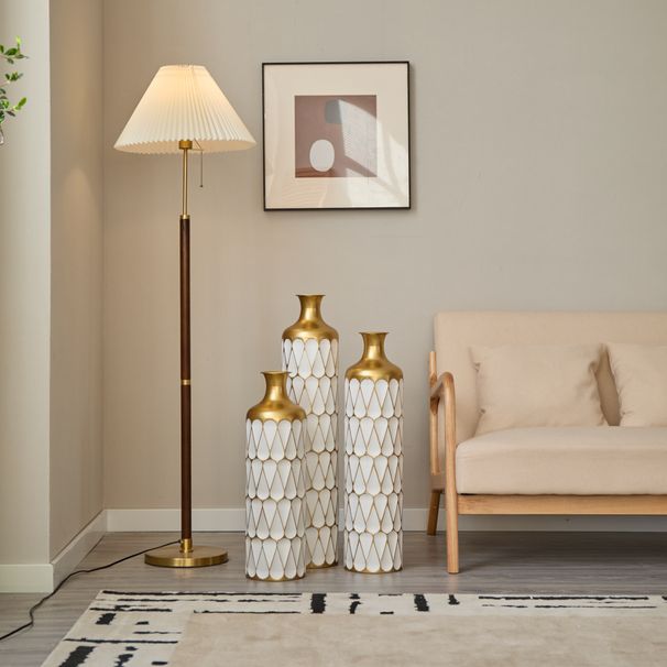 Floor Metal Vase Modern Style Decoration Home Droplet Shaped White Metal Vase 3-piece Set Gorgeous Home Decoration Large Glazed Metal Vase_maomaolike.com