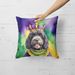 Portuguese Water Dog King Of Mardi Gras Throw Pillow Machine Washable, Indoor Outdoor Decorative Pillow For Couch, Bed Or Patio, 18Hx18W_maomaolike.com
