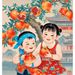 New Year Picture Doll Pomegranate Multi-Fruit Multi-Blessing Home Wall Sticker For Living Room Entrance Bedroom_maomaolike.com