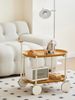 JYCC-YEL Movable Small Pushcart Small Cart Double Layered Coffee Table Leisure Modern Living Room_maomaolike.com