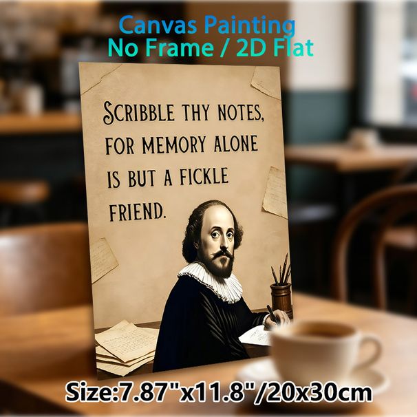 Shakespeare Quote Painting Poster, Vintage Literary-style Poster, Inspirational Note-taking Reminder, Ideal For Home Office And Study Room_maomaolike.com
