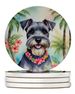 Schnauzer Luau Large Sandstone Coasters Pack Of 4 Absorbent Round Coasters Decor Gifts For Men Or Women, 4 In, Multicolor_maomaolike.com