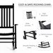 Wooden Outdoor Rocking Chair With Armrests, High Back For Garden, Patio, Balcony, Porch, Black_maomaolike.com