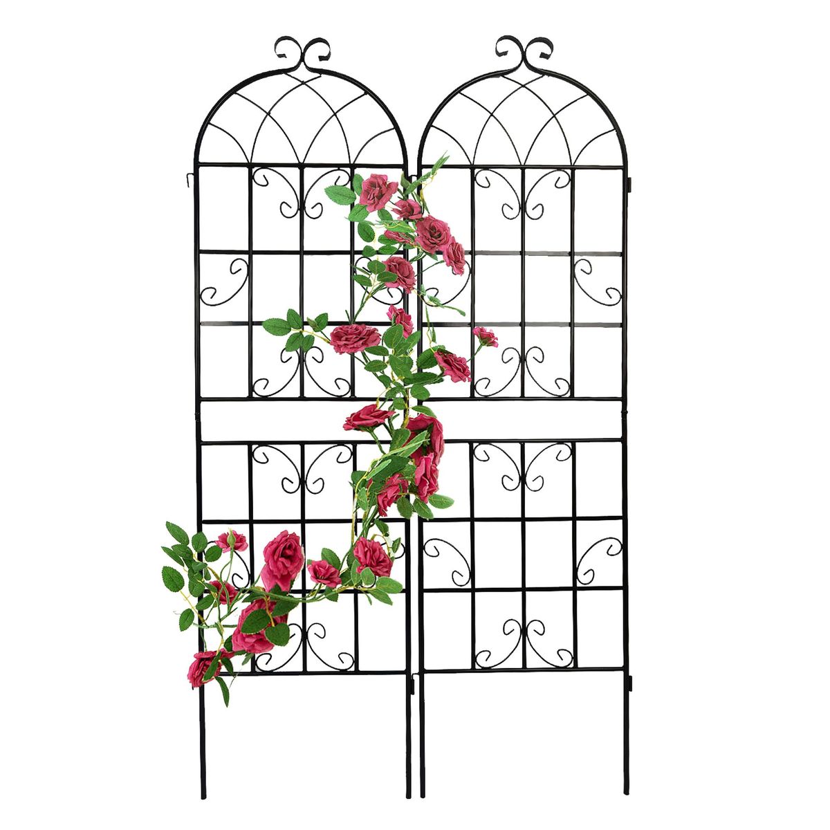 2 Pack Metal Garden Trellis 71" X 19.7" Rustproof Trellis For Climbing Plants Outdoor Flower Support_maomaolike.com