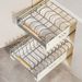 Pull-out Dish Stainless Steel Kitchen Cabinet Built-in Storage Under Sink Drawer-style Bowl Plate Draining Rack_maomaolike.com