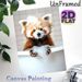 Red Panda Bathing Painting Poster, Cute Realistic Fluffy Red Panda With Bath Bubbles In Bathtub Poster, Brings Playful Warm Ambiance, Ideal For_maomaolike.com