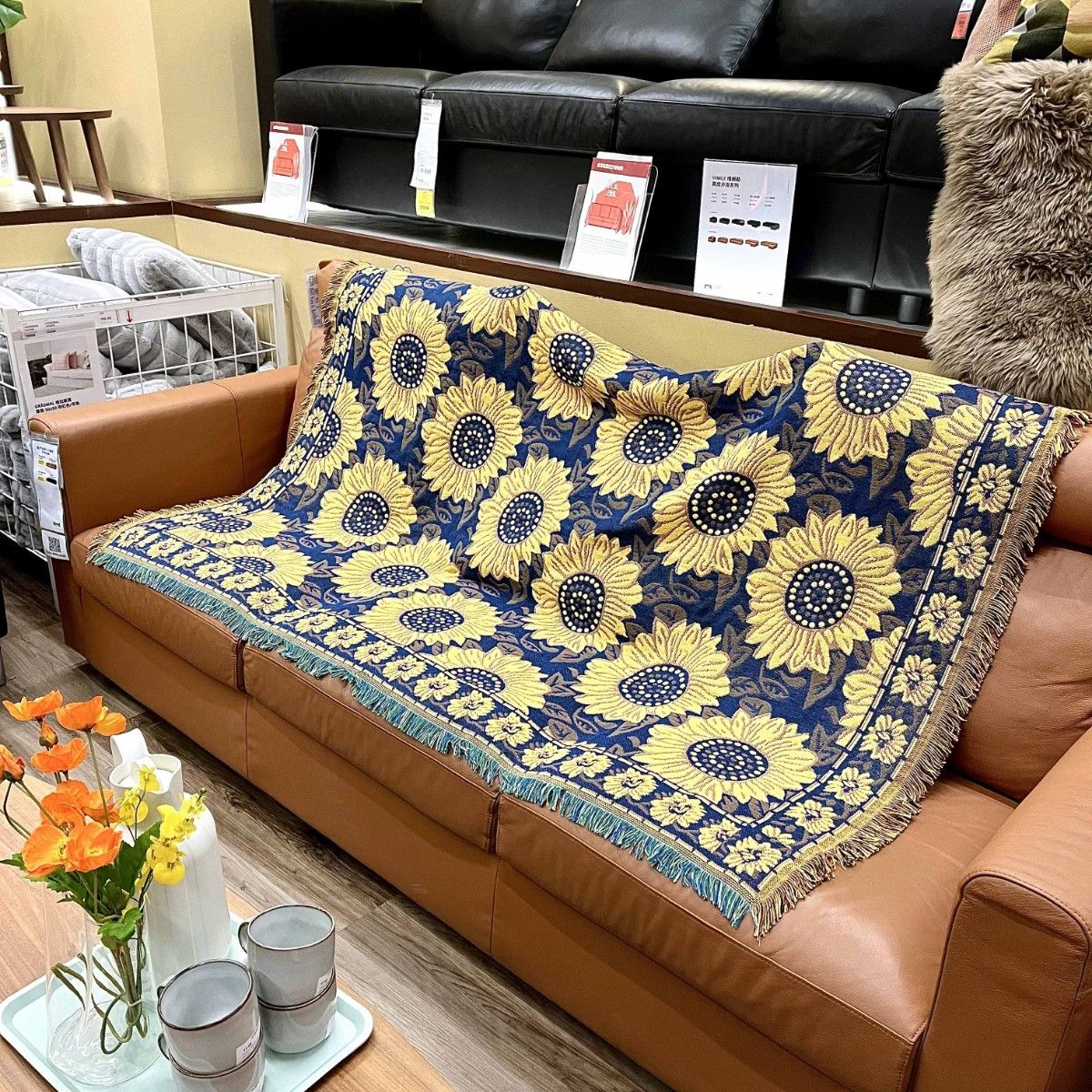 Nordic American Country Style Double-Sided Multi-Person Sofa Towel Cushion Cotton Full Cover Geometric Knitted Thread Blanket Non-_maomaolike.com
