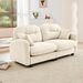 Loveseat Cloud Sectional Couches Chenille Fabric, Quilted Pleated Design, Ergonomic Design, High-Density Foam Easy Install Elegant Armrests High Quality Wooden Base,Fits Living Rooms,Beige_maomaolike.com