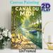 Canal Du Midi Themed Painting Poster, Warm Sunlit Riverside With Bicycle & Boat Poster, Tranquil Scenic Artwork Ideal For Living Room, Bedroom_maomaolike.com