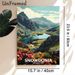Snowdonia National Park Landscape Painting Poster, Vibrant Retro-style Mountain, Lake & Wildflower Scene Poster, Nature-themed Decor Ideal For Living_maomaolike.com