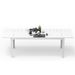 Patio Dining Expandable Table, Metal Aluminum Outdoor Table For 6-8 Person Rectangular Table For Porch Lawn Garden Bistro Ivory White_maomaolike.com