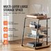VEVOR 4-Tier AV Media Stand With Power Strips, Corner TV Stand With LED Lights, Height Adjustable Wooden Shelves For DVD Players/Cable Boxes/Games Consoles, Brown_maomaolike.com