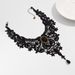 Fashion New Vintage Gem Black Lace Bead Steampunk Style Stonego Gothic Collar Necklace Pendant_maomaolike.com