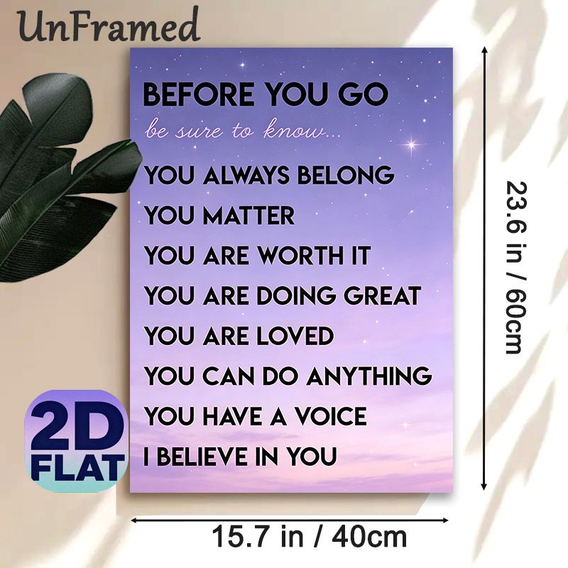 Inspirational Affirmation Painting Poster, Dreamy Purple Starry Sky Poster, Uplifting Positive Message Decor Idea For Bedroom, Office And Living Room_maomaolike.com