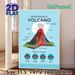 Volcano Structure & Types Painting Poster, Clear Educational Illustrated Volcano Anatomy & Types Poster, Informative Geological Learning Decor Ideal_maomaolike.com