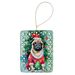Pug Christmas Porcelain Ornament Christmas Tree Hanging Decorations For Home Christmas Holiday, Rectangle, Gift, Multicolor_maomaolike.com