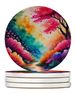Colorful Azaleas Large Sandstone Coasters Pack Of 4 Absorbent Round Coasters Decor Gifts For Men Or Women, 4 In, Multicolor_maomaolike.com