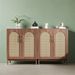 Sideboard Buffet Set Of 2, Accent Rattan Storage Cabinet With DoorsBrwo_maomaolike.com