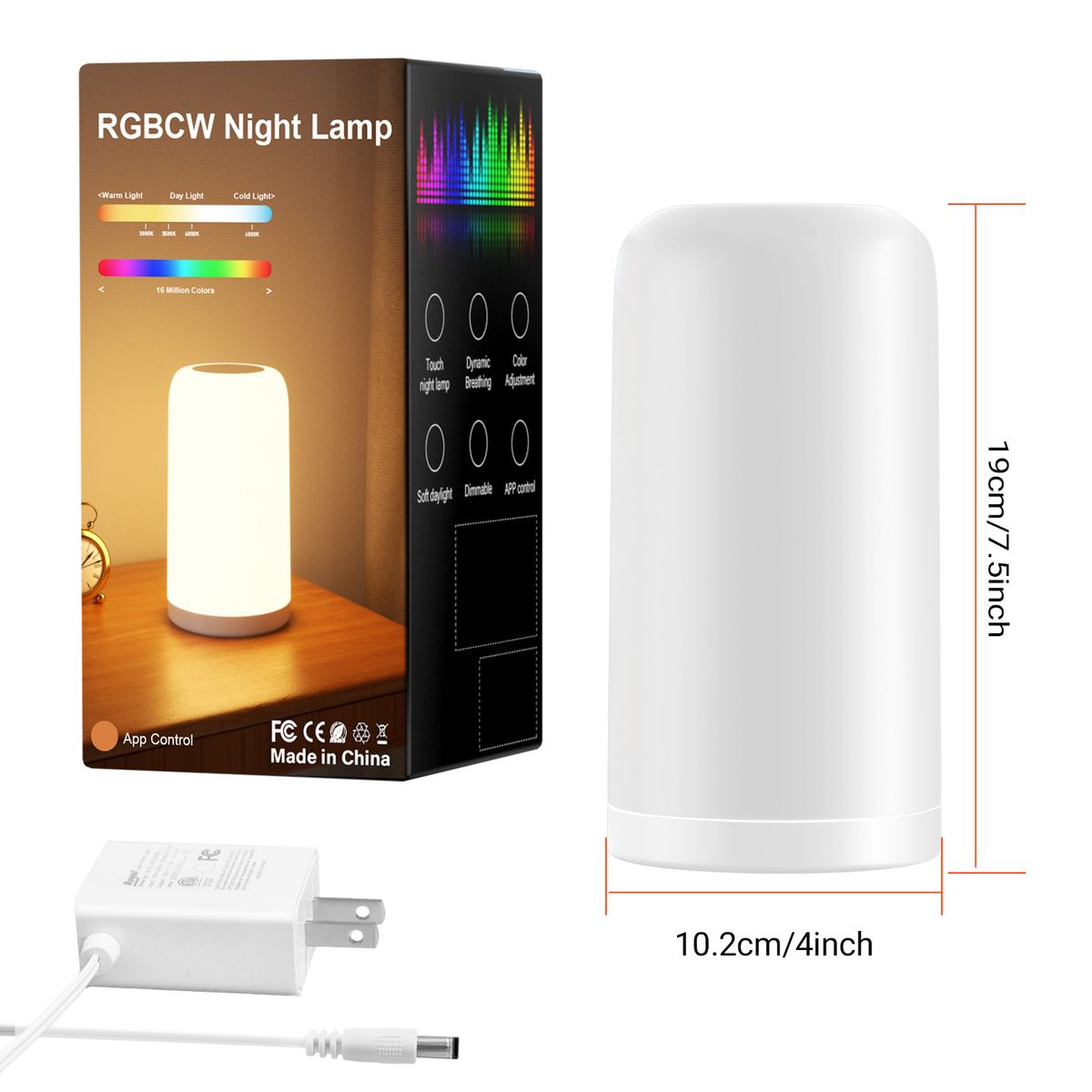 Touch Control Dimmable LED Night Light Plug-in Multi Color Smart Bedside Table Lamp For Bedroom Nursery
_maomaolike.com