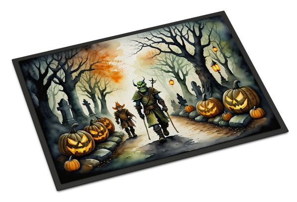Orcs Spooky Halloween Doormat Front Door Mat Indoor Outdoor Rugs For Entryway, Non Slip Washable Low Pile, 24H X 36W_maomaolike.com