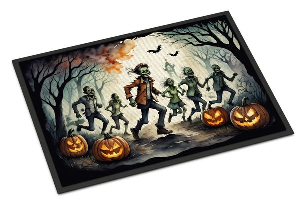 Zombies Spooky Halloween Doormat Front Door Mat Indoor Outdoor Rugs For Entryway, Non Slip Washable Low Pile, 24H X 36W_maomaolike.com