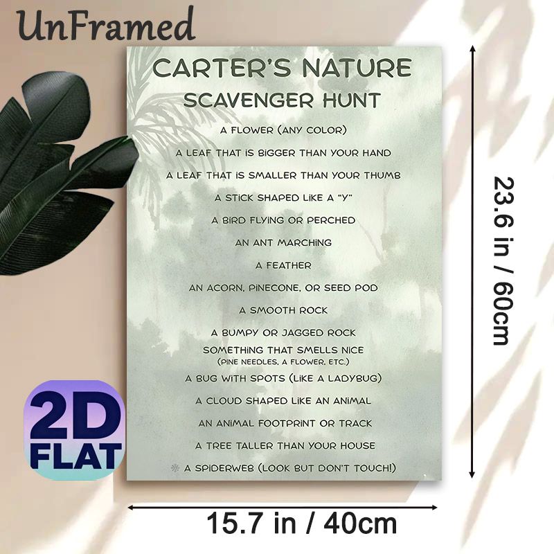 Nature Scavenger Hunt Painting Poster, Soft Watercolor-style Nature Checklist Poster, Practical Guide For Outdoor Exploration, Ideal For Backyard_maomaolike.com