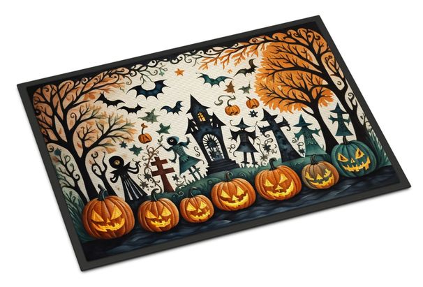 Papel Picado Skeletons Spooky Halloween Doormat Front Door Mat Indoor Outdoor Rugs For Entryway, Non Slip Washable Low Pile, 24H X 36W_maomaolike.com