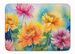 Chrysanthemums In Watercolor Memory Foam Kitchen Mat Machine Washable Anti-Fatigue Mat Cushion Comfort Bath Mat Or Kitchen Rug_maomaolike.com