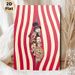 Circus Themed Painting Poster, Vibrant Vintage Cartoon Style Poster, Cheerful Design Featuring Circus Performers Peeking From Striped Curtain, Ideal_maomaolike.com