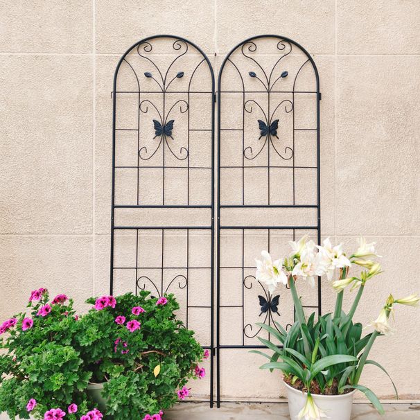 2 Pack Metal Garden Trellis 71" X 19.7" Rustproof Trellis For Climbing Plants Outdoor Flower Support Black_maomaolike.com