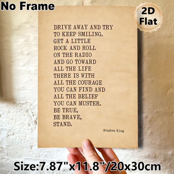 Inspirational Quote Painting Poster, Vintage-toned Text Art Poster, Motivational Words About Courage And Belief, Ideal For Home Office And Living Room_maomaolike.com