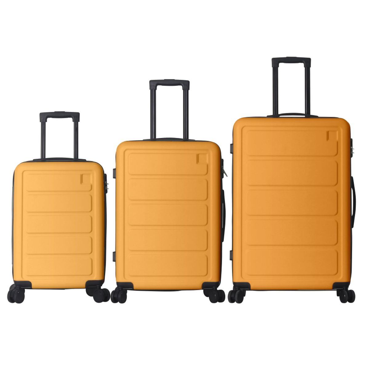 Luggage Sets ABS Hardshell 3pcs Luggage, Lightweight Durable Suitcase Sets Spinner Wheels Suitcase 20''24''28'' (Yellow)_maomaolike.com