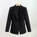 Women's clothing Suit Pants Irregular Lapel Simple Black Red Jacket + Pants_maomaolike.com