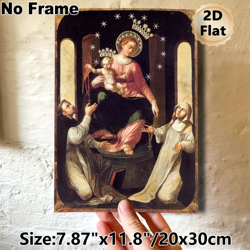Virgin Mary With Child & Saints Religious Painting Poster, Vintage Classical Sacred Art Poster, Serene Traditional Religious Artwork, Suitable For_maomaolike.com